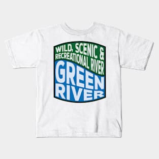 Green River Wild, Scenic and Recreational River Wave Kids T-Shirt